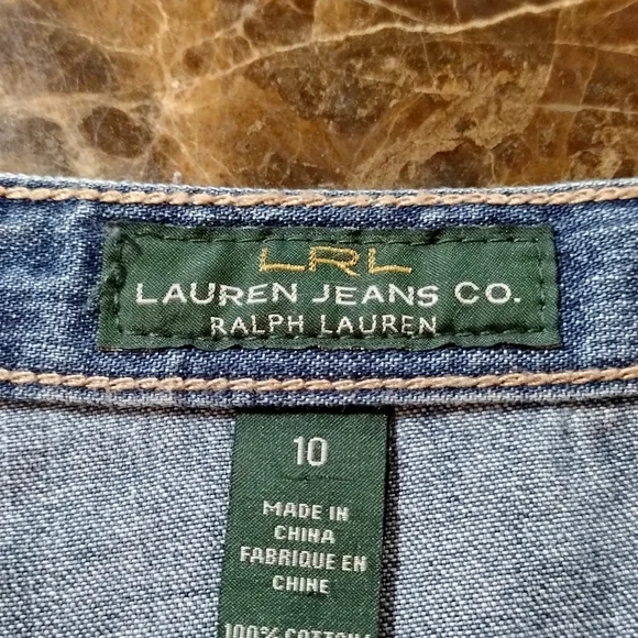 Lauren  Ralph Lauren Womens Denim Skirt Size 10 Side Zip Button Flare Twirl Y2k - Picture 5 of 5